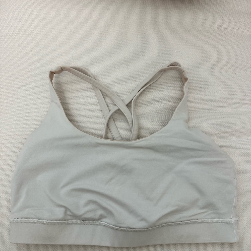 Lululemon Cream Sports Bra with Crossed Straps
